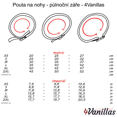 Pouta na nohy - půlnoční záře - 4Vanillas