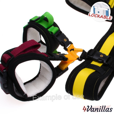 Lockable Upgrade for crotch cuffs dual - Innocent Rainbow - 4Vanillas