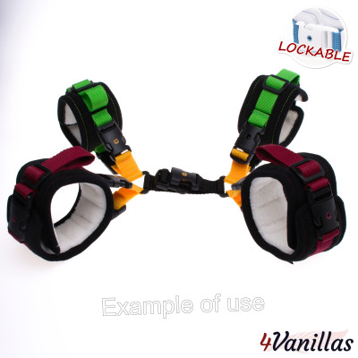 Lockable Upgrade for crotch cuffs dual - Midnight Rainbow - 4Vanillas