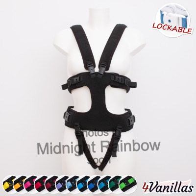 Lockable Full Body Harness V - Midnight Rainbow - 4Vanillas