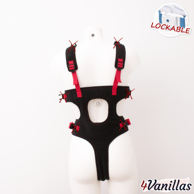 Lockable Full Body Harness - Midnight Rainbow - 4Vanillas