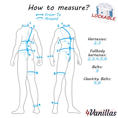 Lockable Full Body Harness - Midnight Rainbow - 4Vanillas